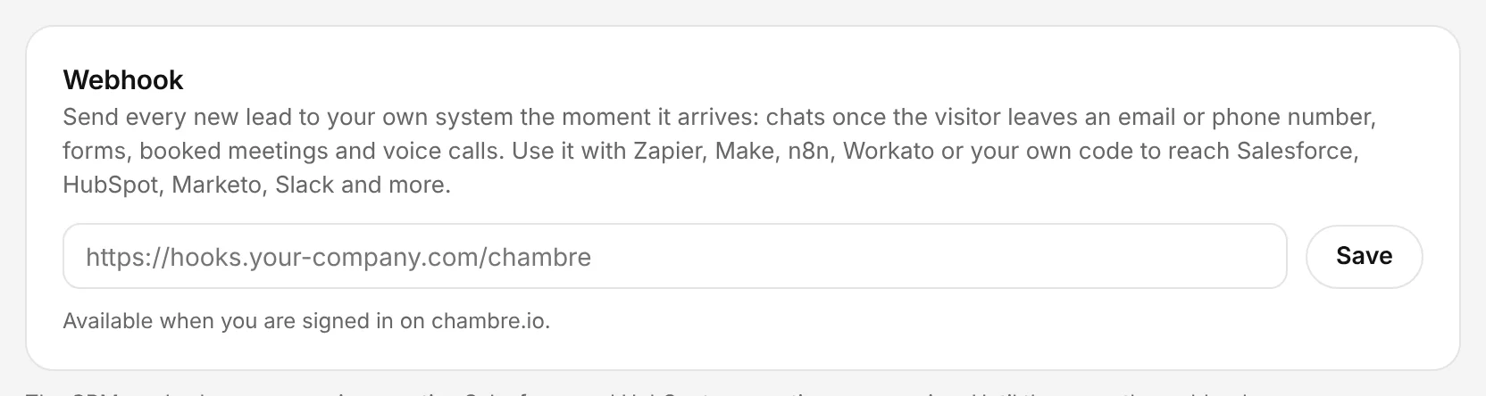 Paste the address into Chambre